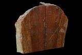 Tall, Arizona Petrified Wood Bookends - Red & Orange #166081-2